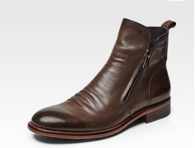 Botas de tornozelo masculino botas de tornozelo cordel de couro genuíno botas vintage pontiagudas