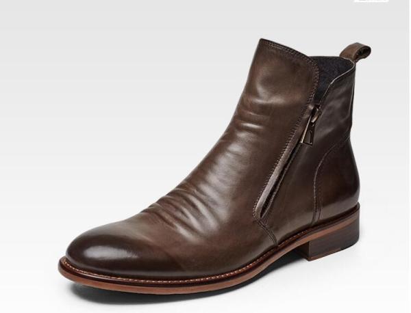 Botas de tornozelo masculino botas de tornozelo cordel de couro genuíno botas vintage pontiagudas