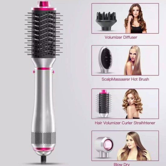 Women's Ionic High Speed Outdoor Salon Hair Dryer Brush Straightener Curler Massager Rapid Warming Volumizer 1200W Hotel & RV