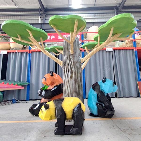 Modelo de panda animatrónico personalizado e impermeable para parques temáticos