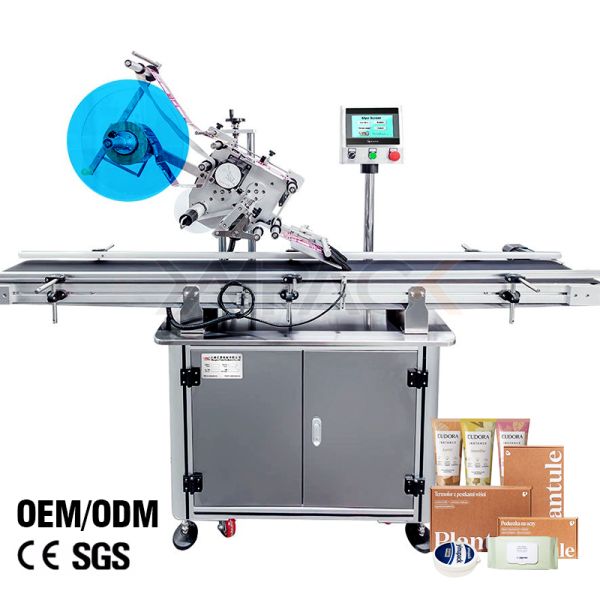 Self Adhesive Flat Bag Labeling Machine Printer Sticker For Cardboard Box Square Bottle