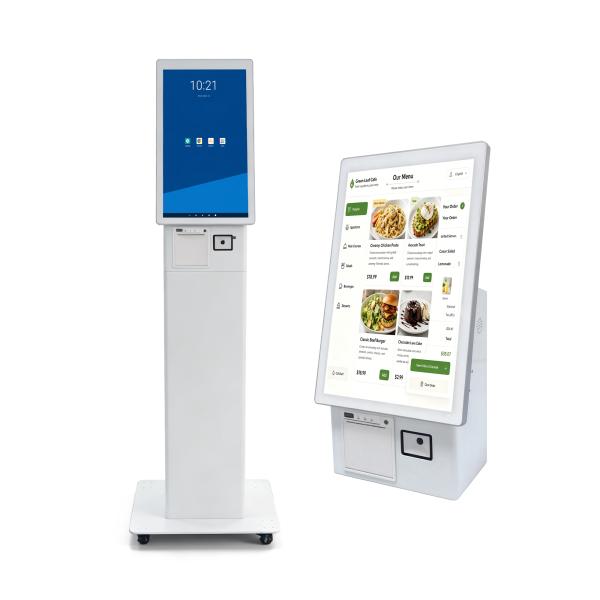 Self Ordering Kiosk with 300~350 Nits Brightness LCD Display, 4/8/16 GB RAM, and NFC and Mobile Payment Options