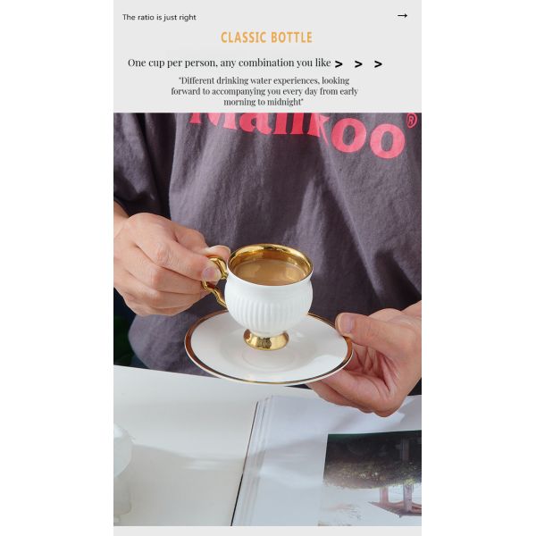Release Arabian Design Ceramic Coffee Cups for Coffee Shops Customized Logo