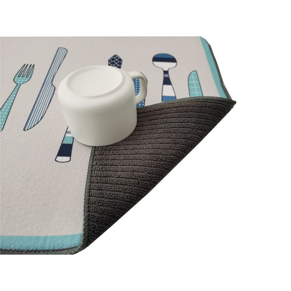 18x24in Polyester  Kitchen Counter  Dish Drying Mat