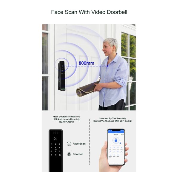 Liliwise Security Tuya Wifi Cerradura Inteligente Electronic Smart Locks Fingerprint Keyless Ttlock Digital Door Smart Lock