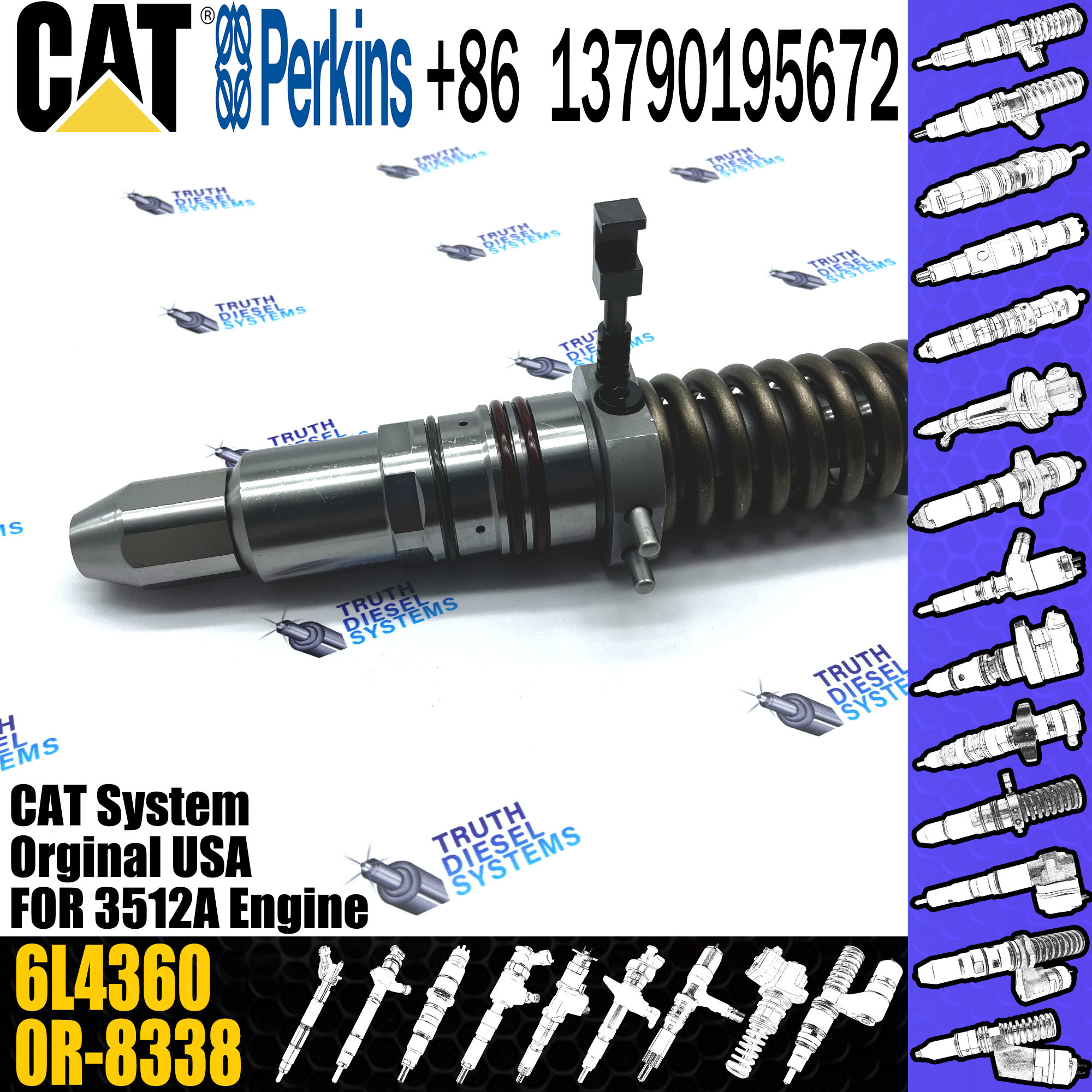 CAT экскаватор Дизельный инжектор Инжектор двигателя 4P9077 4P6076 7E6408 9Y3773 7C4184 6L4357 6L4355 6L4360