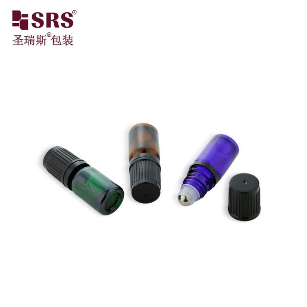 BLPF-30ML Empty Amber Glass Roller Bottles UV Proof With Child Resistant Cap
