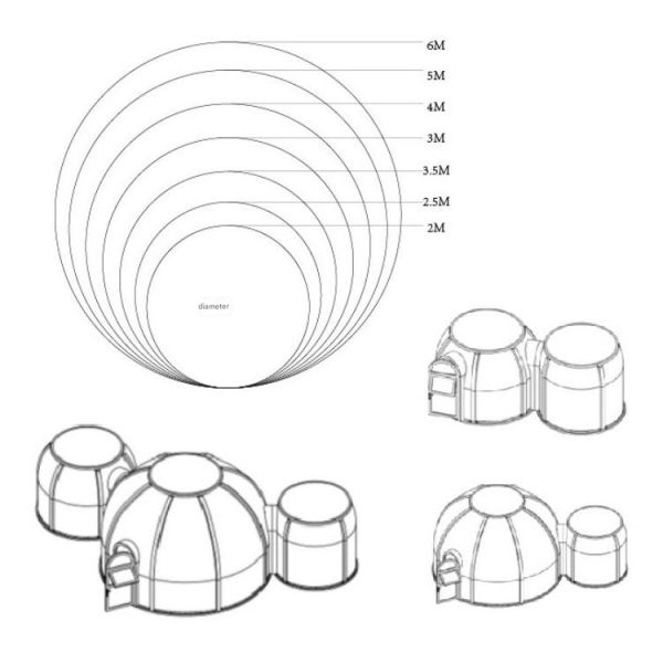 PC Star Room Ball Tent Bubble House Combination for Outdoor Camping Hotel Homestay