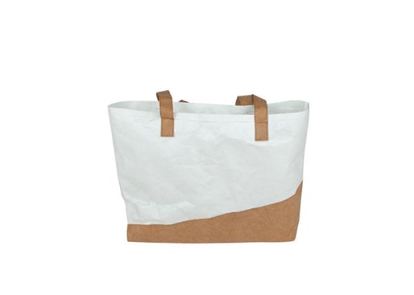 Two-tone Big Capacity Tyvek Tote Bag, Dupont Kraft Paper Shopping beach bag