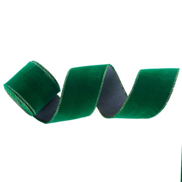 Printed Velvet Wired Edge Ribbon for Red Green Craft Fabric Wrapping at Christmas Bow