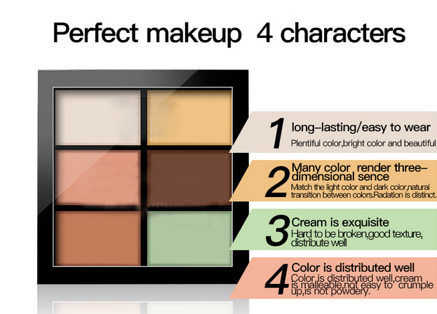 Makeup Cosmetics Private Label Custom Cheap 6 Color Contour Concealer