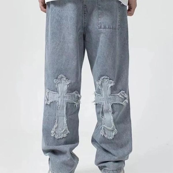                  OEM Mens Side Pocket Jeans Washed Vintage Baggy Multi Pocket Jeans Men             