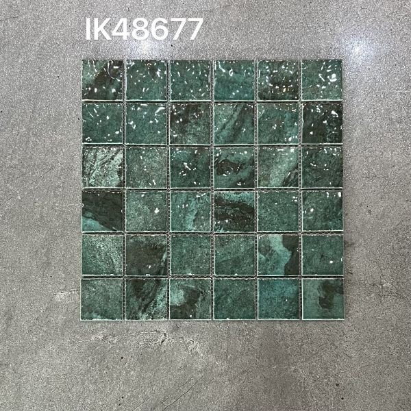 48*48mm Ceramic Mosaic Green Swilmming Pool Tile for Hotel Porceain Mosaic for Pool