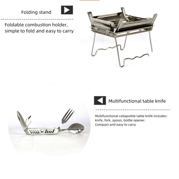 Camouflage Camping Cooking Set SS 304 For Outdoor Field Cooking