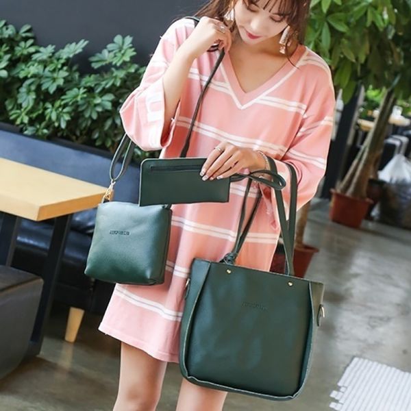 4Pcs/Set Women PU Crossbody Bag Set Leather Shoulder Bags Ladies Purse