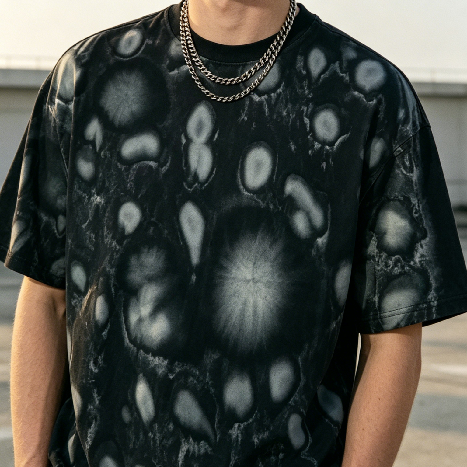 All Over Print Custom Heavyweight T Shirt Washed Spray Dye T Shirt European Size