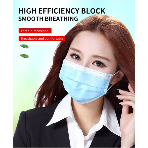 Adult Medical Antibacterial CE Earloop 3 Ply Face Mask