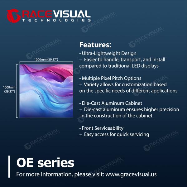 Front-Service OE Series P3.9 Outdoor Fixed LED Screen – IP65 Rated, 4000:1 Contrast, Easy Installation & Splicing