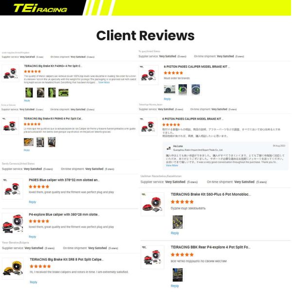 Kit de pinzas de freno TEI P40NS+ de 4 pistones BBK R18/R19 Kit de frenos grandes para Audi A4 B6 B7 B8 B8L B9 B9.5 B10 2000-2025