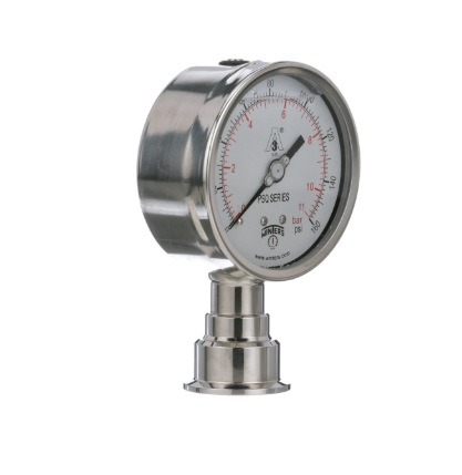 WINTERS PSQ-40 3A Approved Sanitary Pressure Gauge with 63mm Radial and Stainless Steel Construction