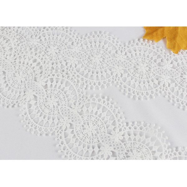 Noble Floral Chemical Polyester Eyelet Lace Trim Embroidery Design For Handicraft