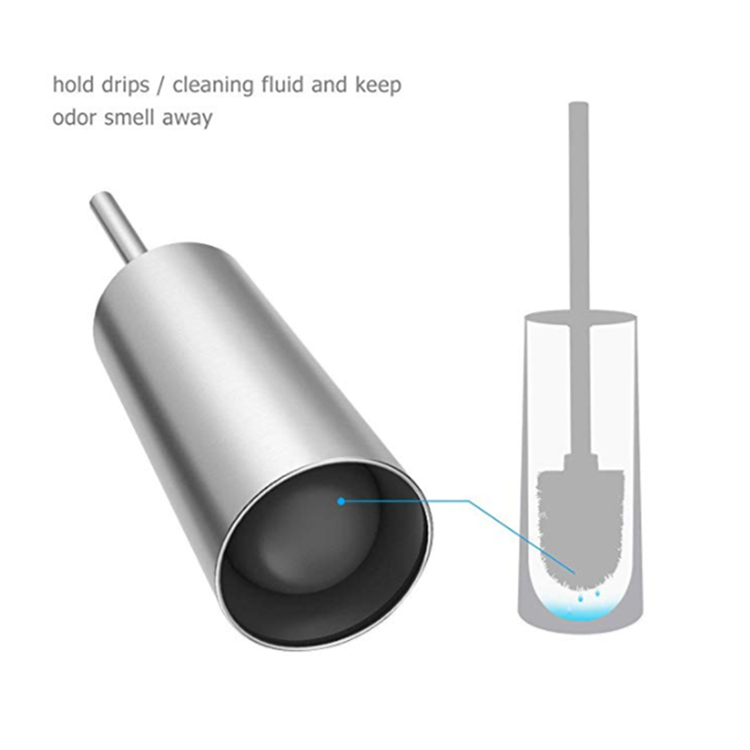 Metal Chrome Toilet Brush And Holder Stainless Steel Holder Toilet Brush Set