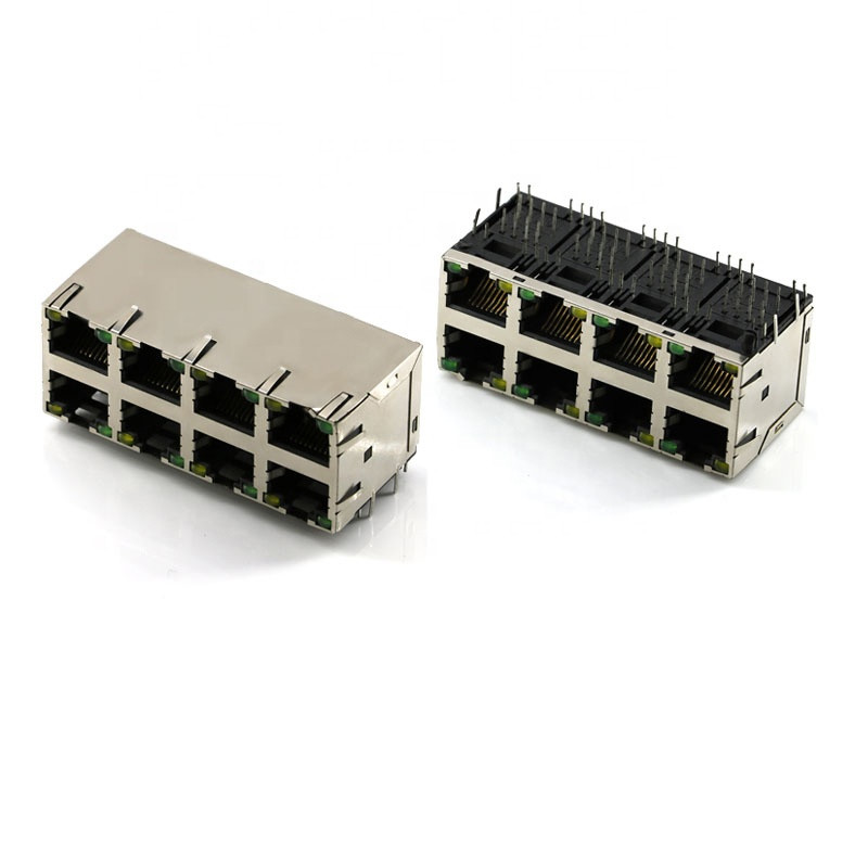 Cat6 держатель панели Джек Multi гаван 2x4 локальных сетей соединителя PCB портов RJ45 женский