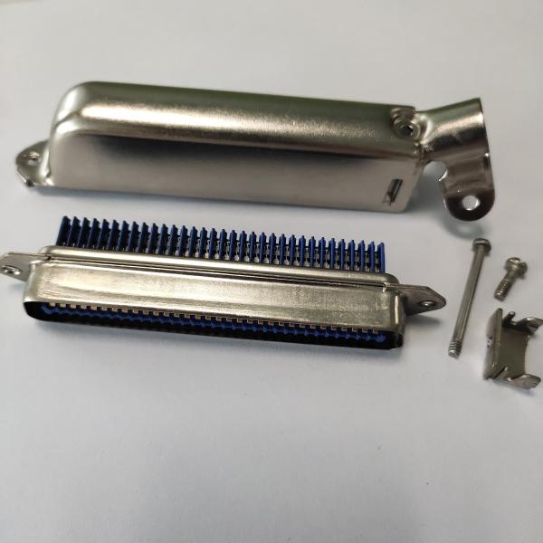 Centronic Amphenol RJ21 64 Pin Champ IDC Plug Connector with 45 degree Matel Cover