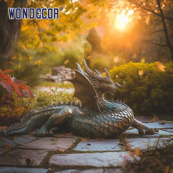 Bronze Dragon Sculpture in Garden Square City Center