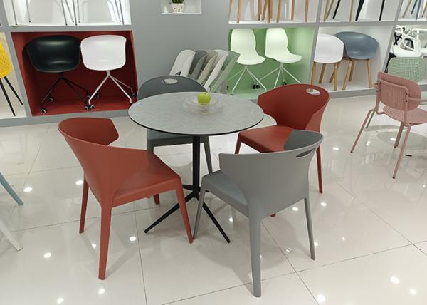 Steel Base Living Room Coffee Table OEM Grey Round Dining Table Set