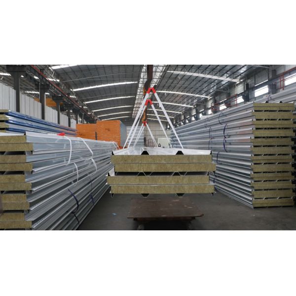 Energy Saving 50mm 100mm Rock Wool Sandwich Roof Panel