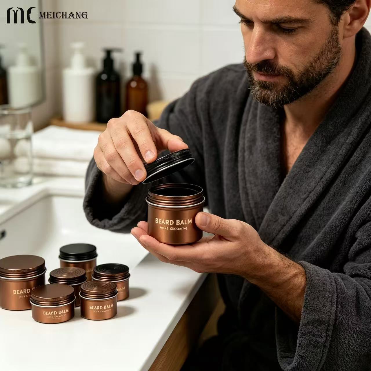 15ml–150ml Round Aluminum Screw Top Tin Jar with Clear PVC Window Lid (MC-809）