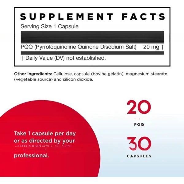 OEM Hot Sale PQQ Capsules food supplement Promotes Mitochondrial Biogenesis and Supports Heart & Brain Health