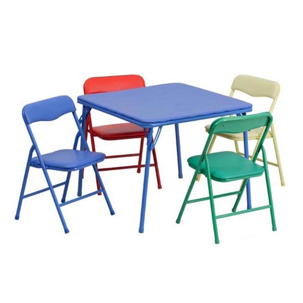 Metal Folding Children Kids Small Card Table With Chairs