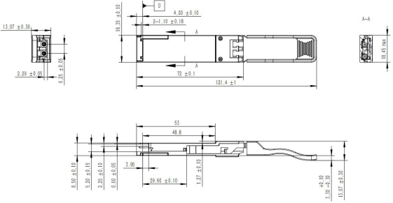 DOM LC приемопередатчика 100m 100GBASE-SWDM4 QSFP28 850nm-940nm MMF