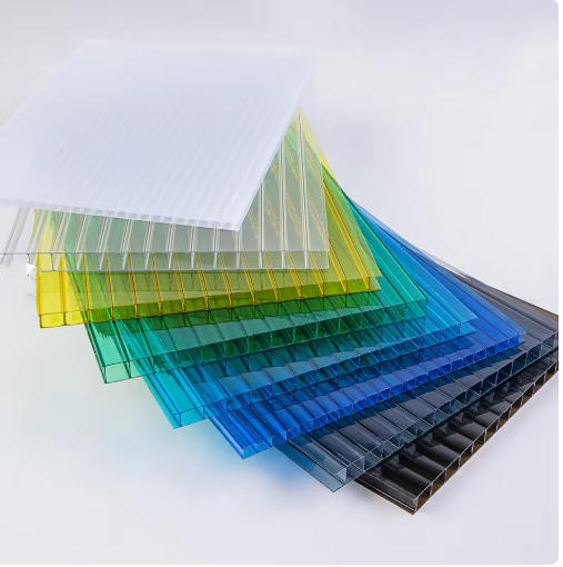 Twin Wall Superior Strength Hail Resistance Rigid Clear Roof Panel Outdoor Hollow Polycarbonate Sheet
