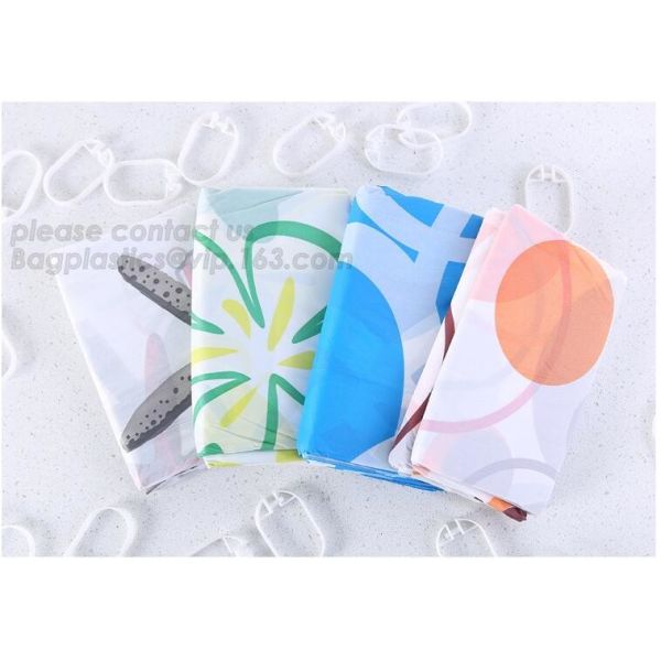 Mould Proof Waterproof white and black trellis design pvc custom bath curtain printed shower curtain, High quality Polye