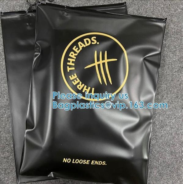 Custom Frosted Biodegradable Apparel ,Clothes, Garment, T Shirt, Swimwear, Packaging, Slider Zipper Bag