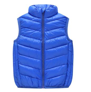 Plain Dyed Kids Down Vest Customized Logo Various Color Water Resistant