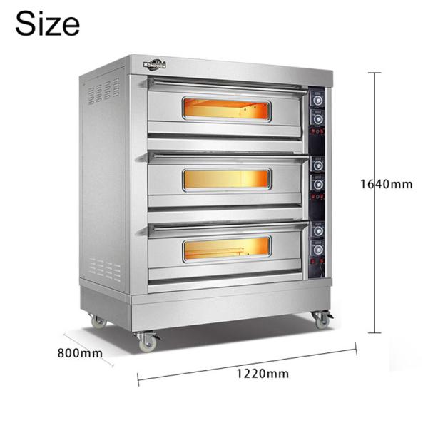 Bakery Equipment Biscuit Bread Snack Equipment 3 Layer 3 Tray Pizza Oven Deck Oven Electric Baking Oven