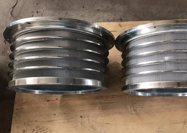 Slot / Hole Type Pressure Screen Basket Rotary Drum Sieve Stainless Steel 304 / 316L Material