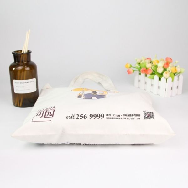 Eco Reusable Canvas Shopping Bags Printed Organic Folding Cotton Tote Bags