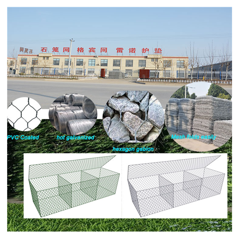 Стандартный Pvc метра 1x1x2 покрыл коробку ячеистой сети провода корзины Gabion тяжелую гальванизированную шестиугольную
