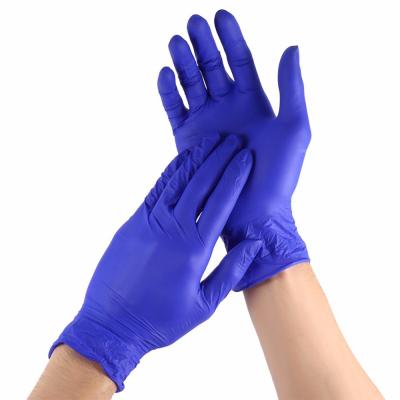 Luvas azuis descartáveis do nitrilo do Xl 2xl 100 blocos em linha