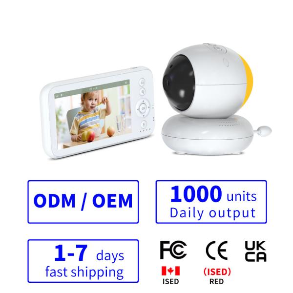 Infant Video Babyphone 2 Way Full HD Monitor 1080P 1/3-inch CMOS Functions Pan Tilt Digital Zoom