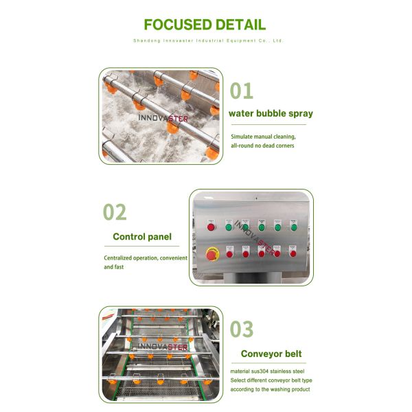 Silver Automatic Vortex Vegetable Washing Machine with Commercial Bubble Fruit Washer