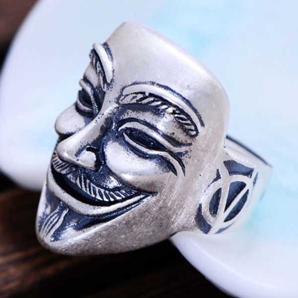 925 Sterling Silver Ring Mask Design Men Ring (055677 )