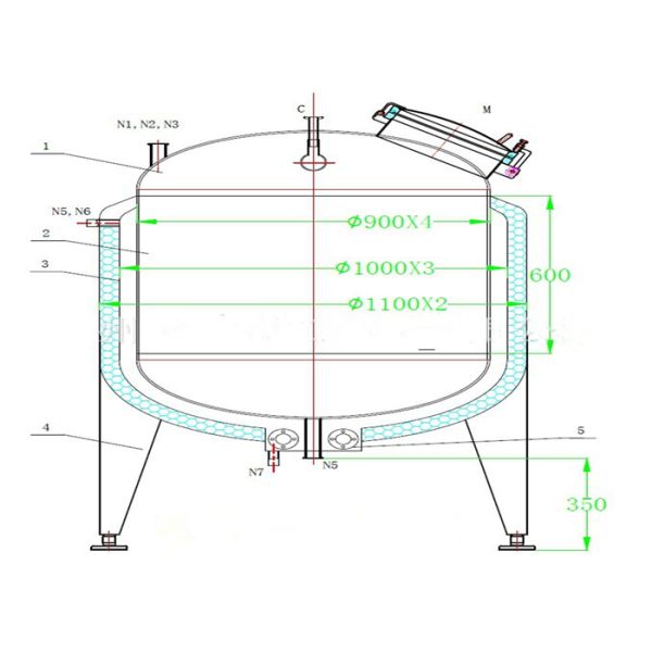 Jacketed Stainless Steel Mixing Tanks Single Wall Double Wall For Painting Industrial
