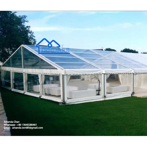 Clear-Span Column-Free Party Marquee Tents Hard-Pressed Aluminum Double-Layer Canopy for Birthday Celebrations