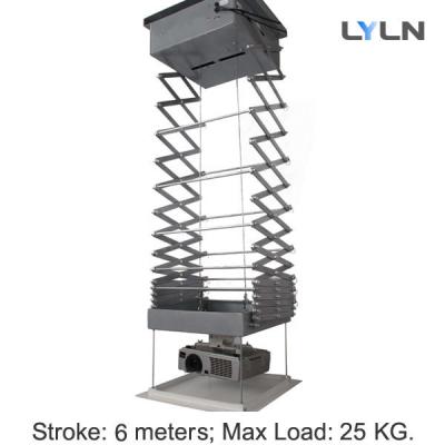 6m Stroke Motorized Projector Lift Quiet Running With Remote / Hand Control